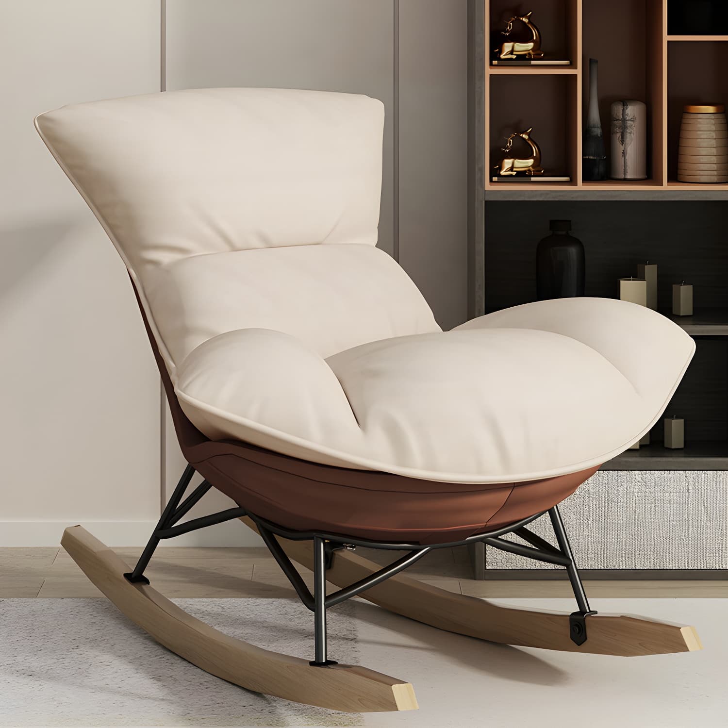 Nursery Sofa Rocking Chair Indoor Rocking Chair for Living Room and Bedroom thumbnail 17