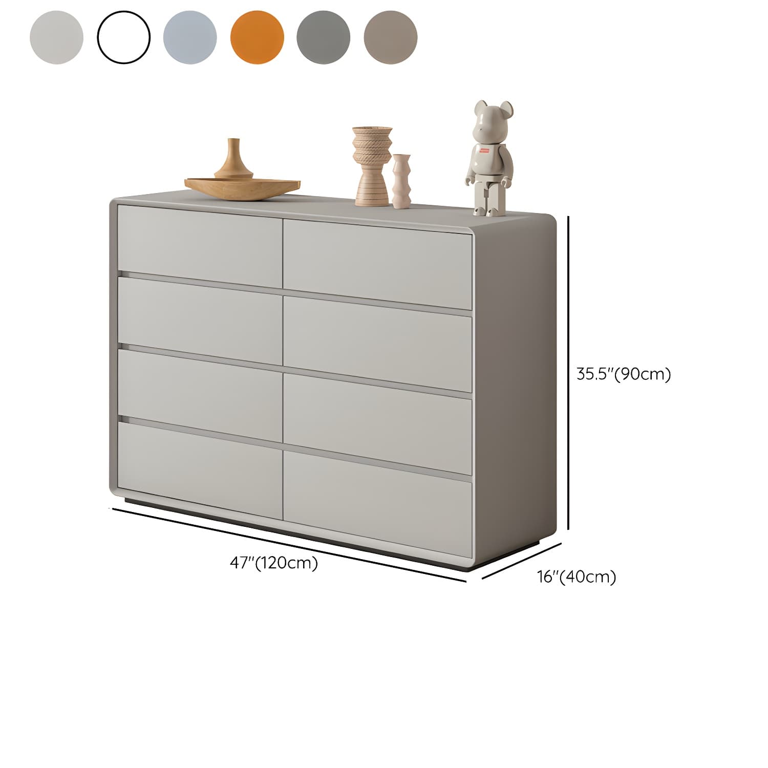 Modern Double Dresser with Drawers - Wood Finish, Horizontal Orientation, No Distressing thumbnail 18