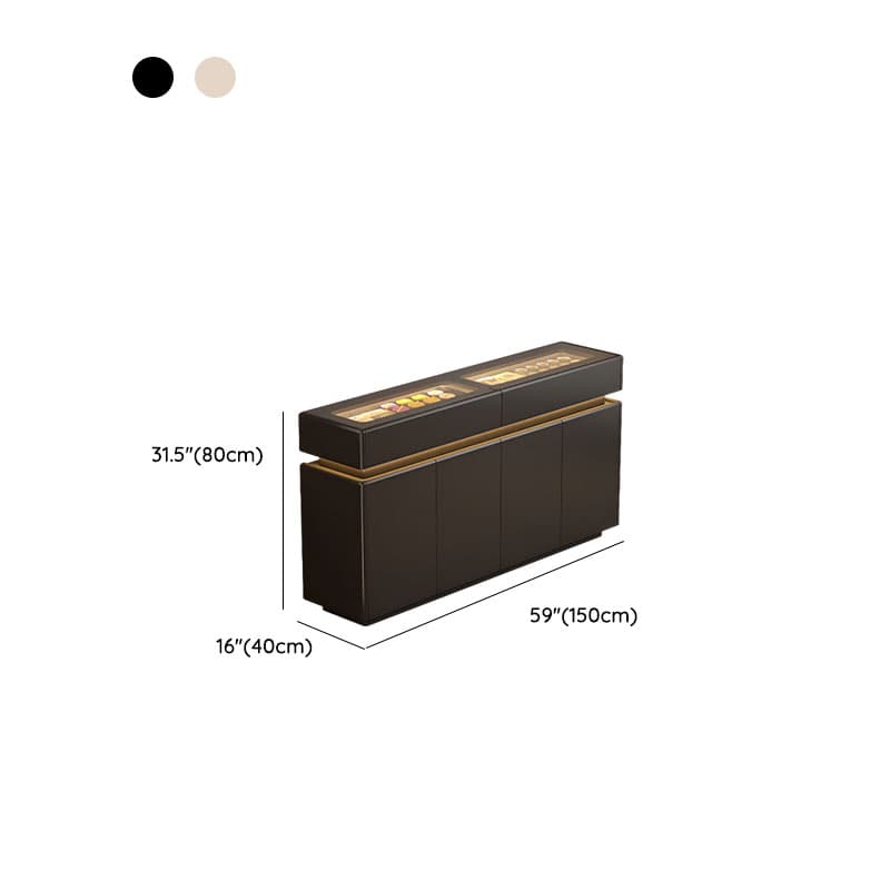 Elegant Sideboard with 8/12 Drawers, Glass Countertop, and Illuminating Lighting thumbnail 15