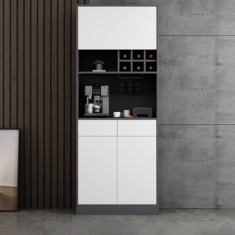 Wood Living Room Sideboard Cabinet Modern Credenza with Storage and Glass Door thumbnail 12