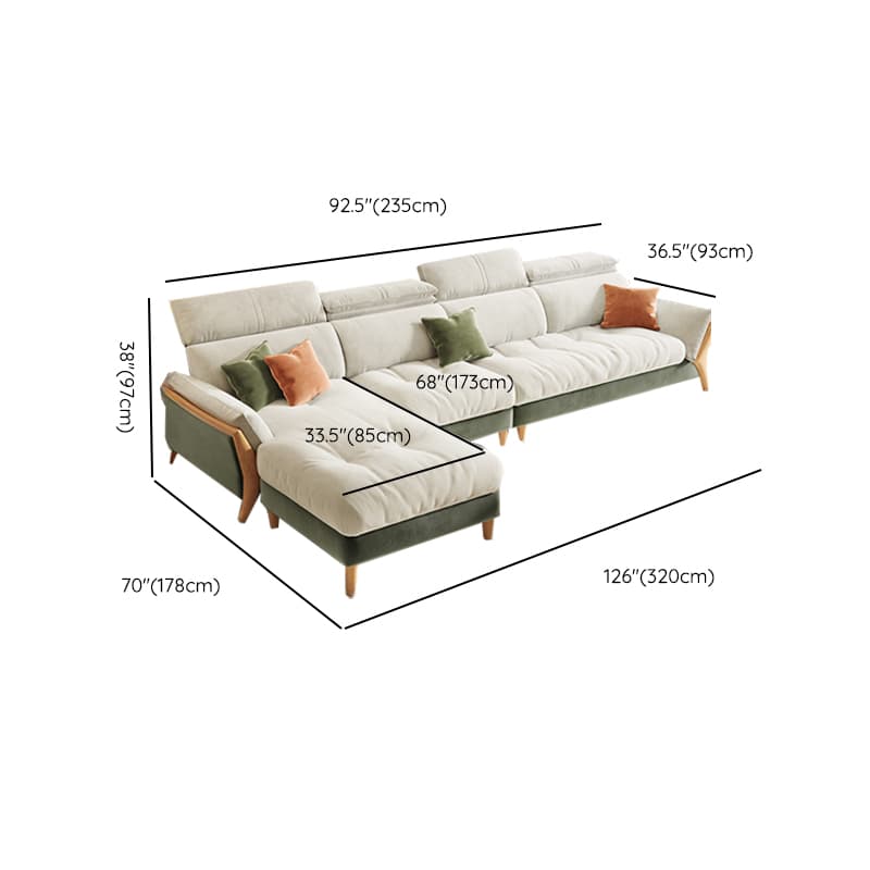 Straight/L-Shape Chalk Sofa/Sofa Chaise with Horizontal/Left Orientation and Standard Foam Seat Fill thumbnail 20