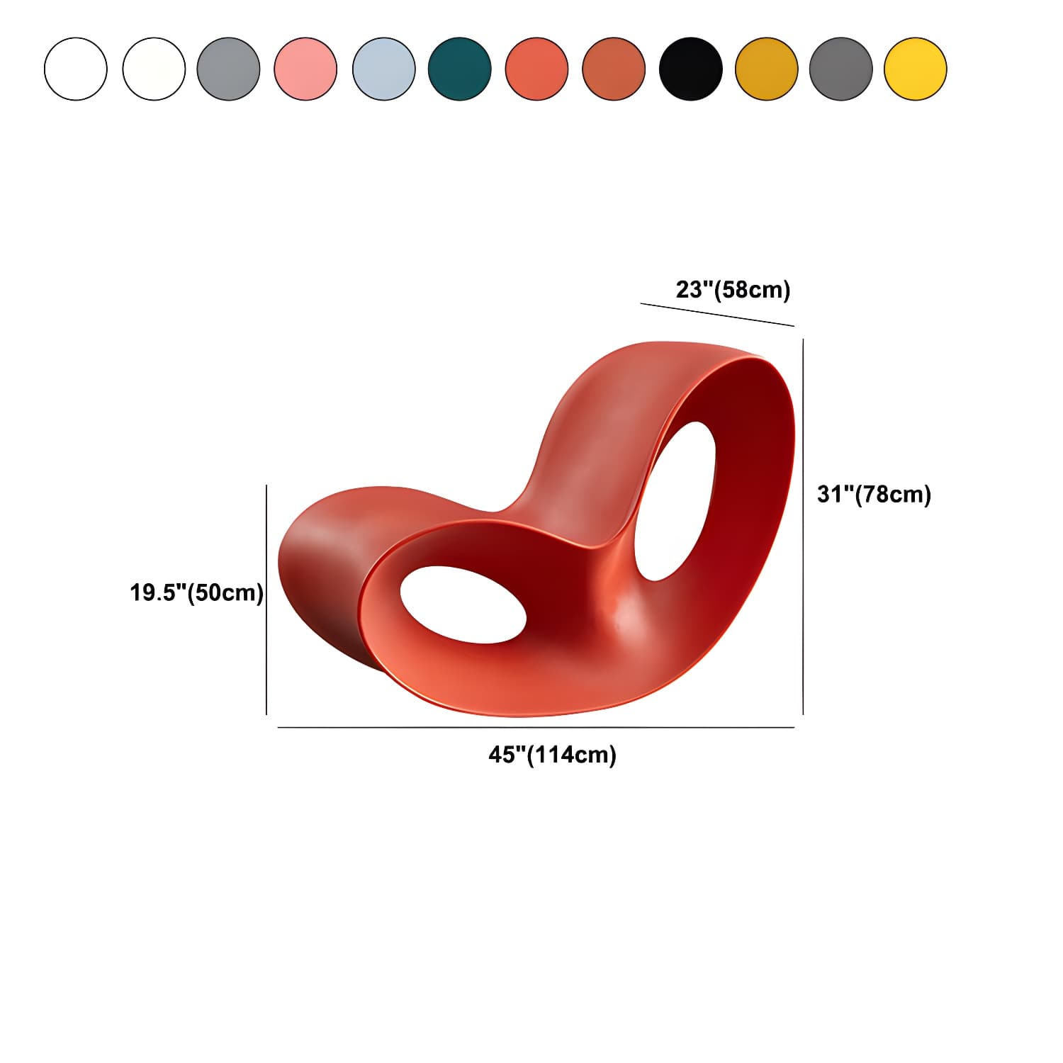 Contemporary Rocking Accent Chair Plastic & Acrylic Rocker Chair - image 22