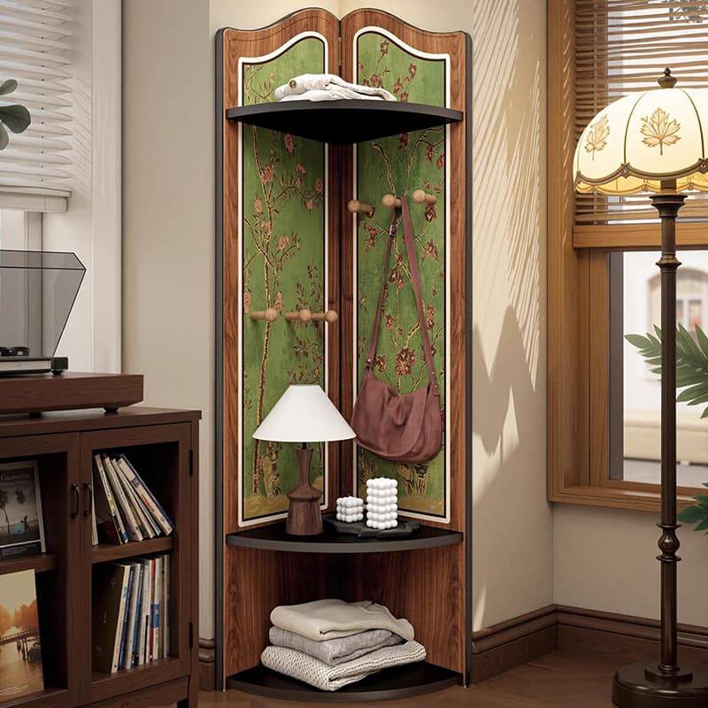 Modern Simple Style Nook Decorative Cabinet with 3/4 Exterior Shelves, Lumber Countertop in Midnight Black thumbnail 9