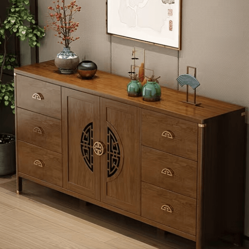 Espresso Standard/Wide/Narrow Timber Sideboard with 4 Doors/3 Doors/2 Doors, Adaptable Shelf and Pantry Hutch, 3 Drawers/6 Drawers/2 Drawers Included/Not Included