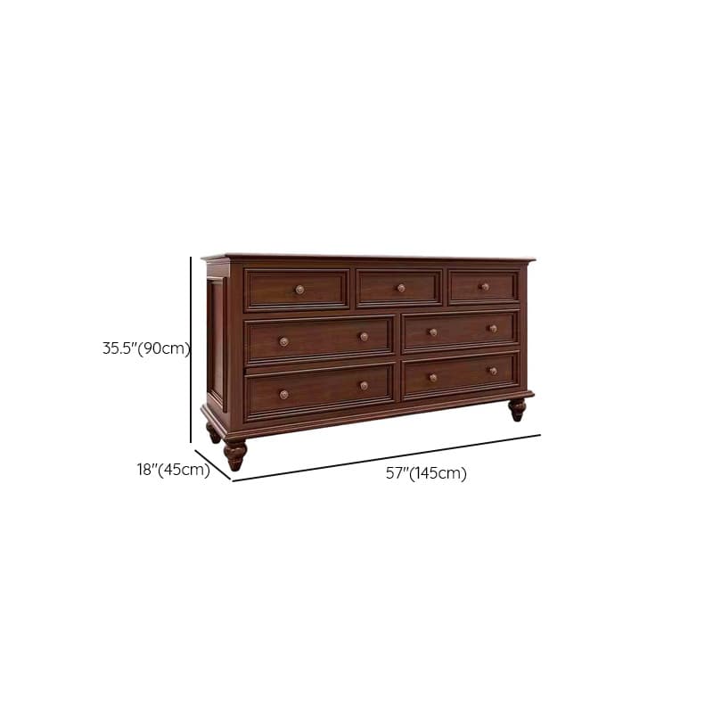 Cocoa Casual Ash Wood Double Dresser/Lingerie Chest with 9/8/6 Drawers, Horizontal/Vertical thumbnail 17