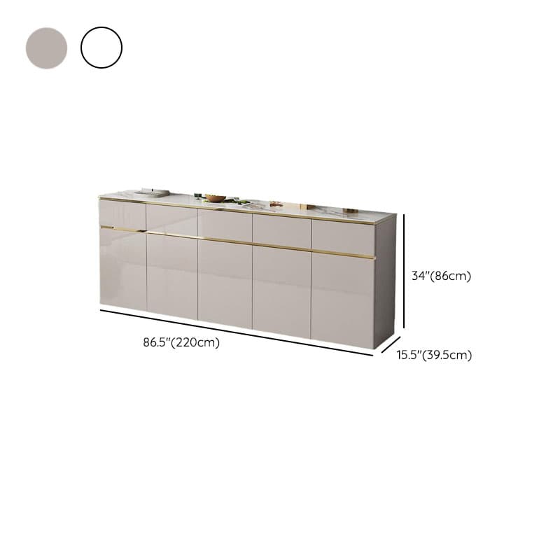 Elegant Standalone Sideboard with 5 Drawers, 5 Doors, and Faux Marble Countertop thumbnail 15
