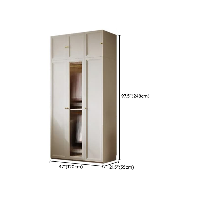 Chalk Modish Self-supporting Cabinet Armoire with Soft Close Drawer, Soft Close Door, and Hinged Hanging Rod thumbnail 20