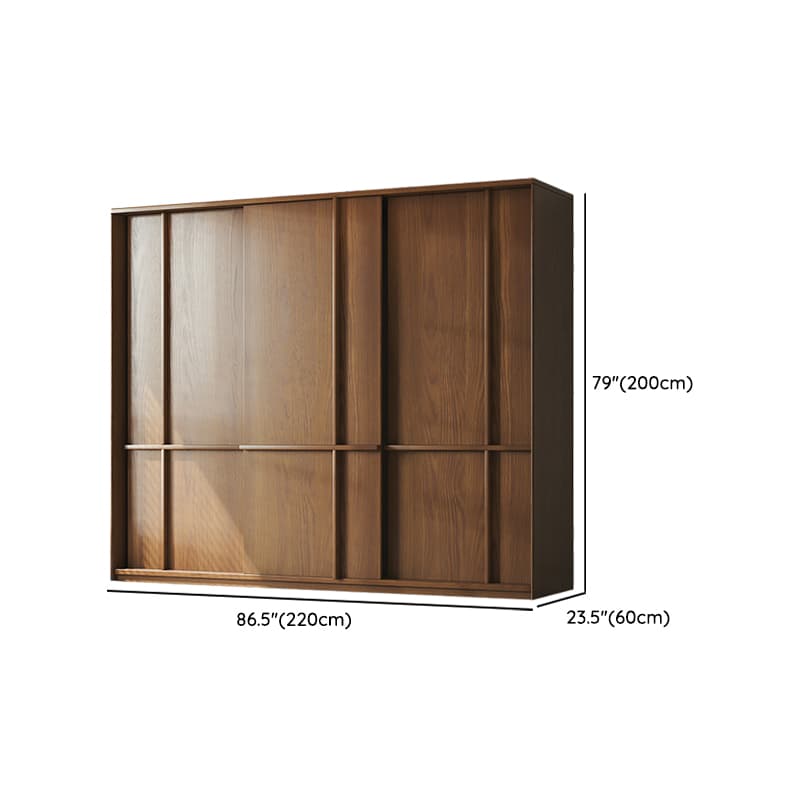 Stylish Coffee Modern Lumber Standalone Armoire Cabinet with Soft Close Drawers and Doors, Interior Shelves thumbnail 13