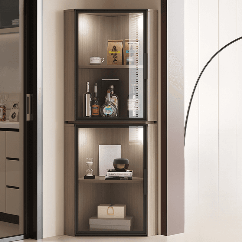 Nook Detached Accent Cabinet with Damp-proof and Scratch-immune Features, Glazed Door, Grip Bars, and Midnight Black/Chalk/Sepia Top thumbnail 6