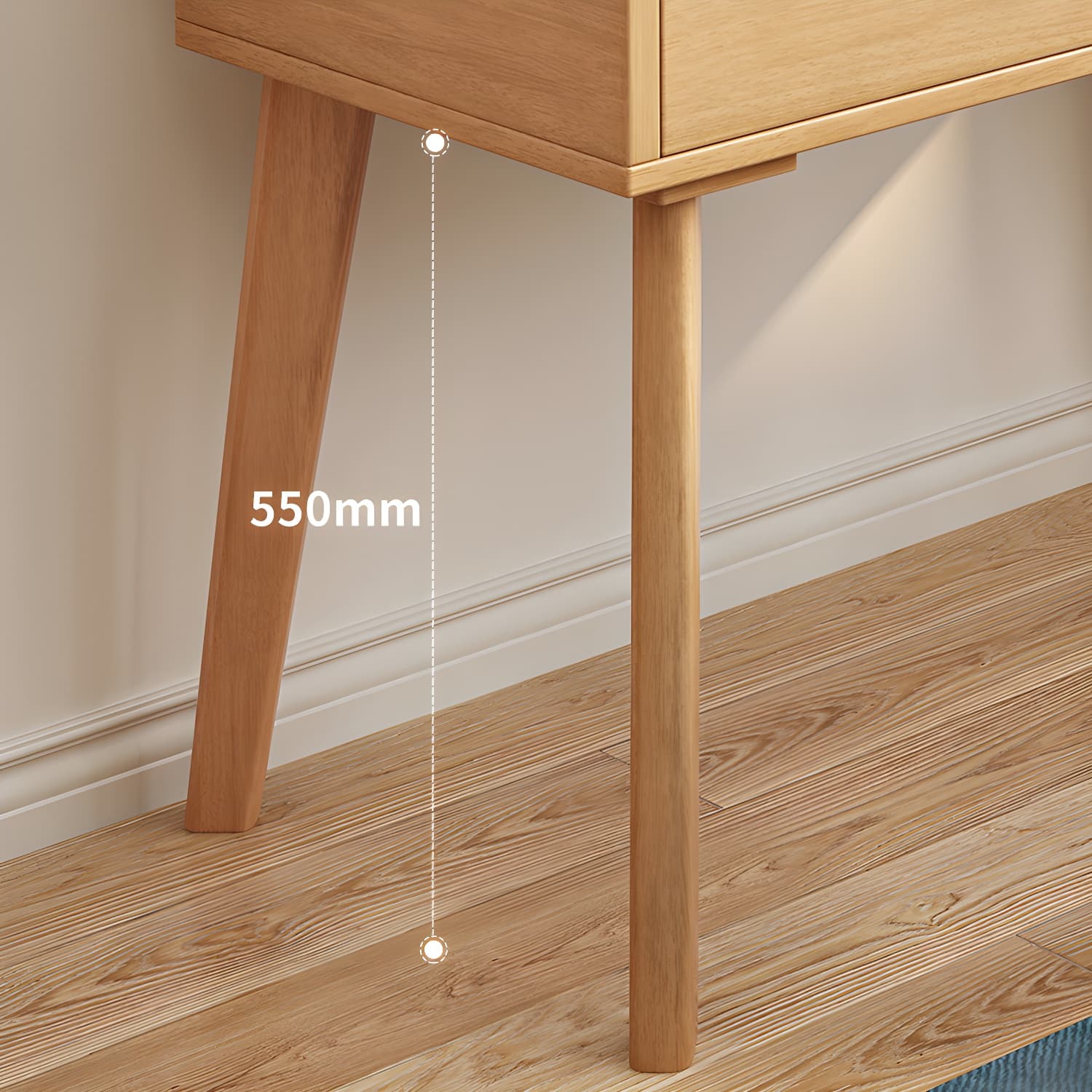 Scandinavian 29.52" Height Solid Wood Table Makeup Vanity with Mirror thumbnail 10
