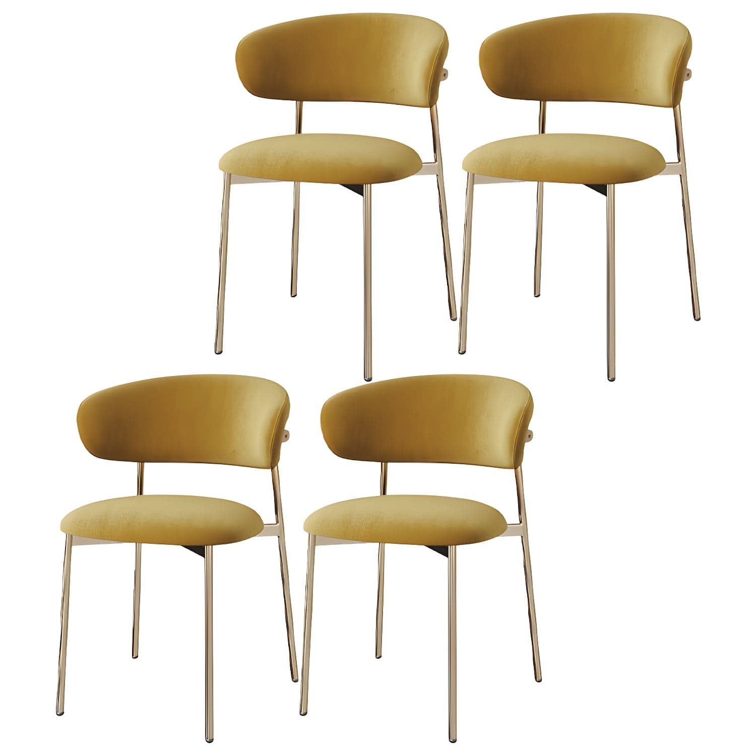 Restaurant Scandinavian Upholstered Side Chair Matte Finish Open Back Dining Chair thumbnail 4