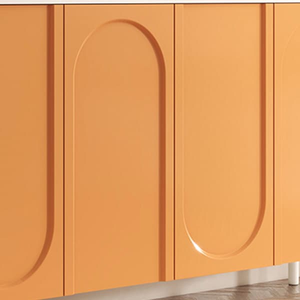 Scandinavian Wood Sideboard Credenza with Cabinet and Adjustable Shelves thumbnail 10