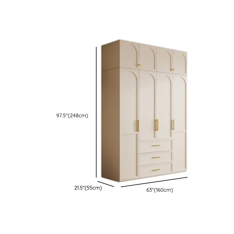 Simplistic White Detached Almirah with 3 Drawers, Interior Shelves, and Hinged Door thumbnail 25