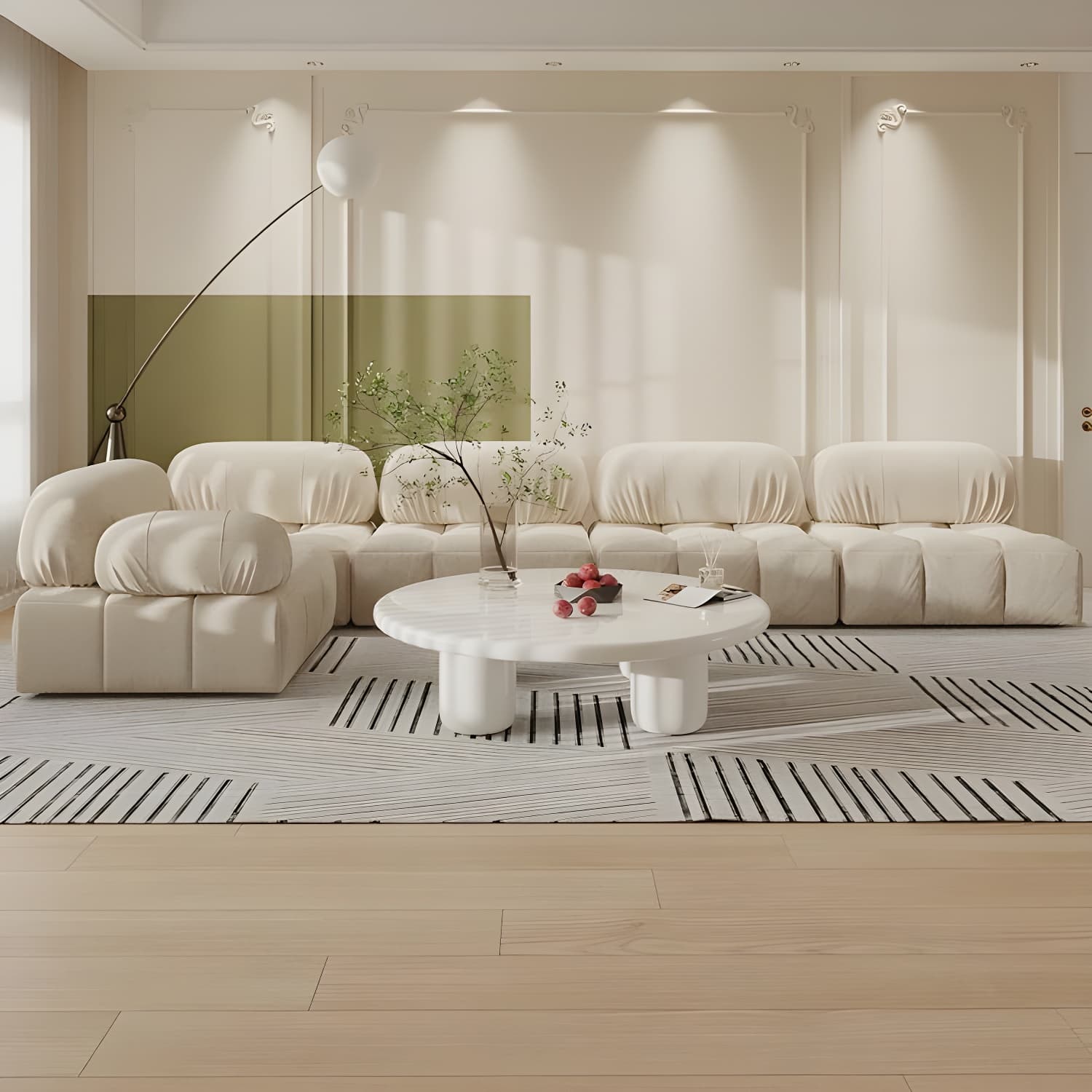 Scandinavian 4 Legs Coffee Table Round 1 Single Cocktail Table thumbnail 13