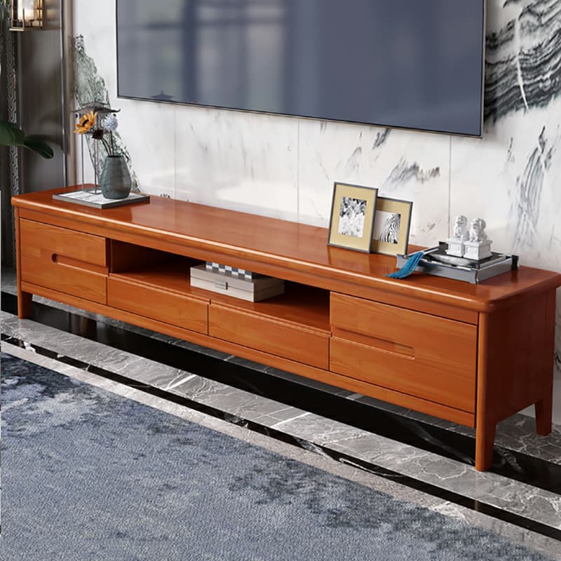 Scandinavian TV Stand with Low Height & Wood Material & 2 Drawers thumbnail 9
