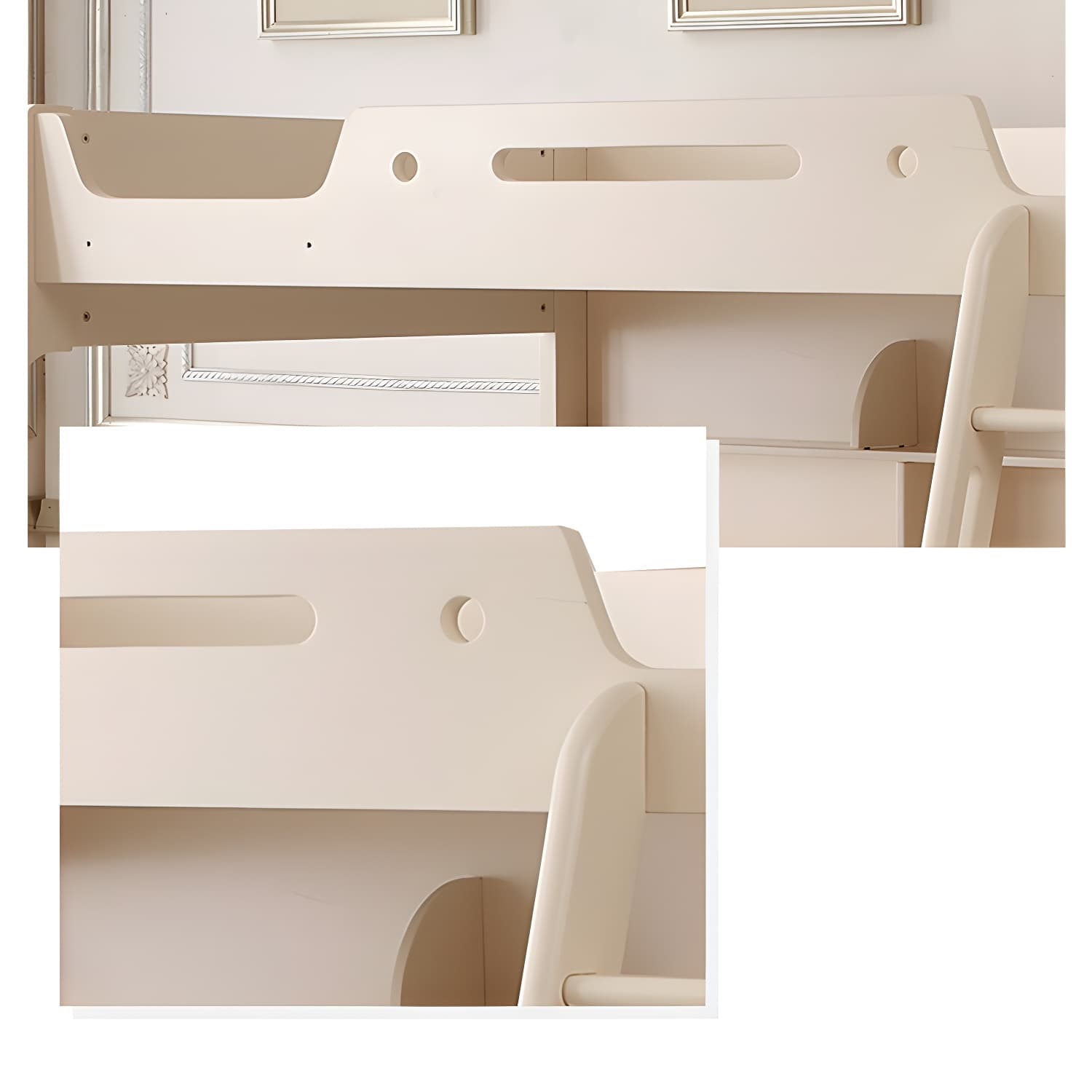 Solid Color Wood Bunk Bed Modern No Distressing Mattress Included Bunk Bed thumbnail 6