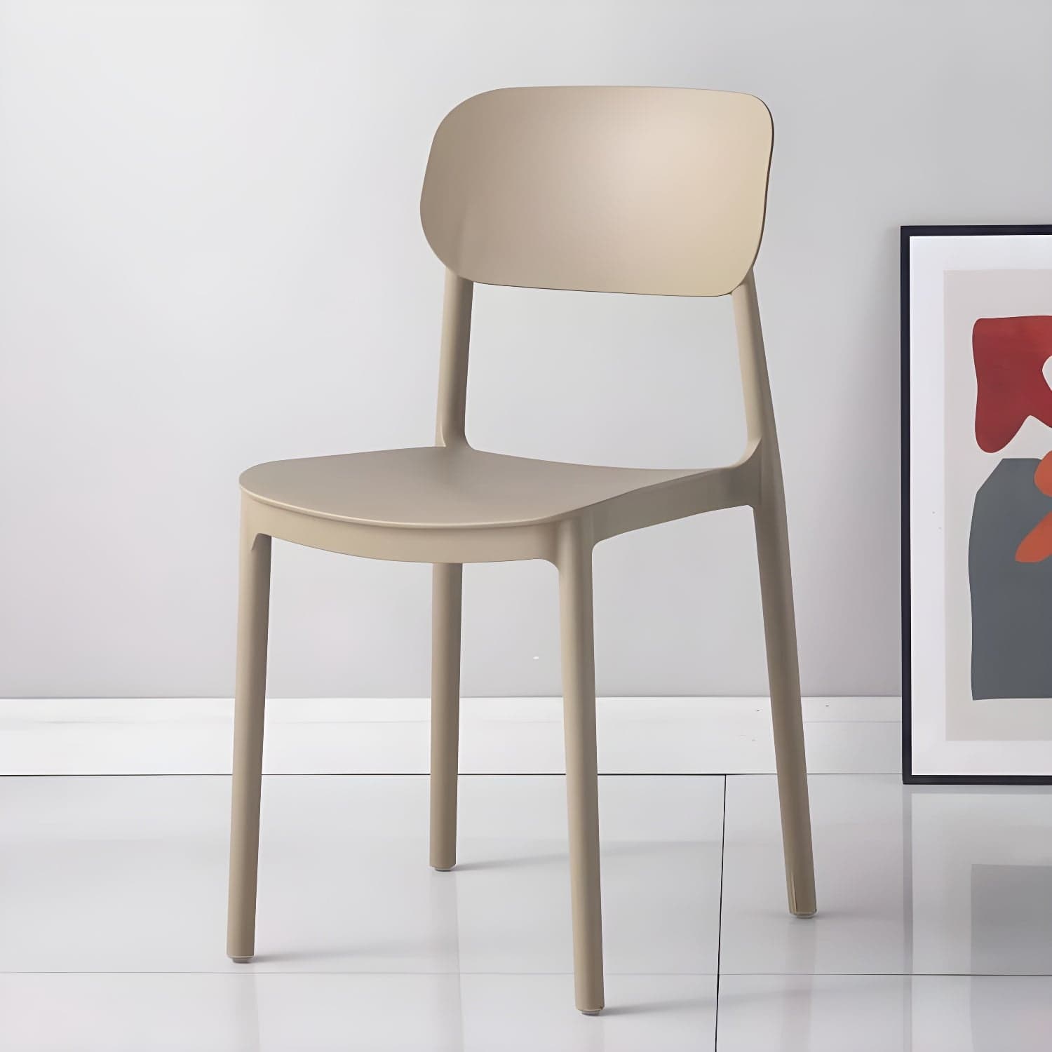 Stackable Scandinavian Style Side Chair with Low Back in Plastic & Acrylic - Armless thumbnail 3