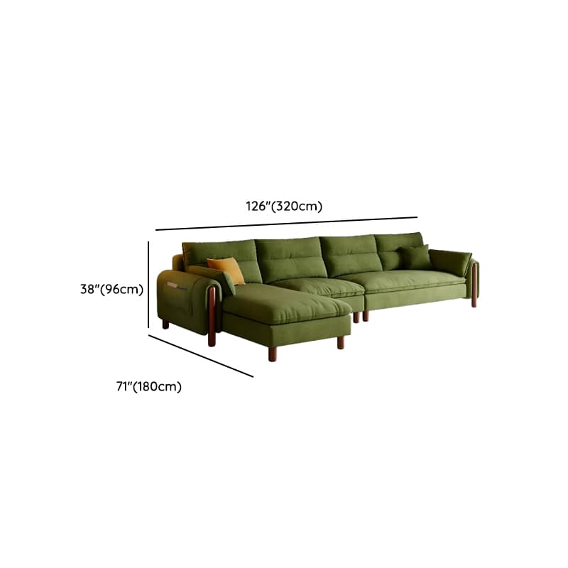 Straight/L-Shape Olive Green Sofa/Corner Sectional with Horizontal/Left Orientation thumbnail 20