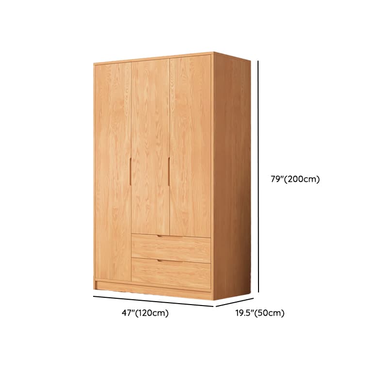 Wood Color Nordic Unfixed Wardrobe Closet thumbnail 21