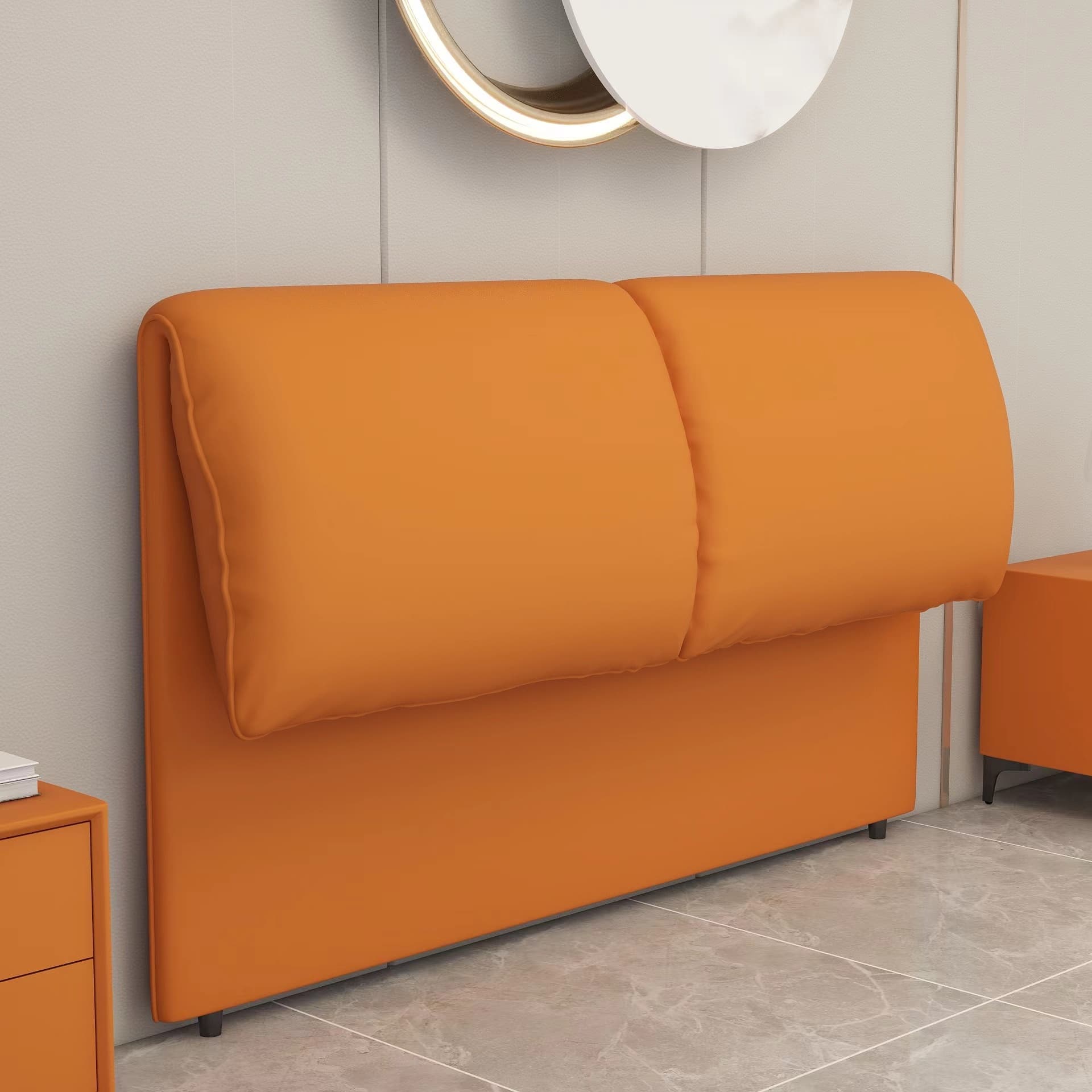 Simple Free-standing Standard King(76"W x 80"L)/Queen(60"W x 80"L)/Full(54"W x 75"L) Panel No Distressing With Legs in Wood/ Upholstery and Sponge thumbnail 6