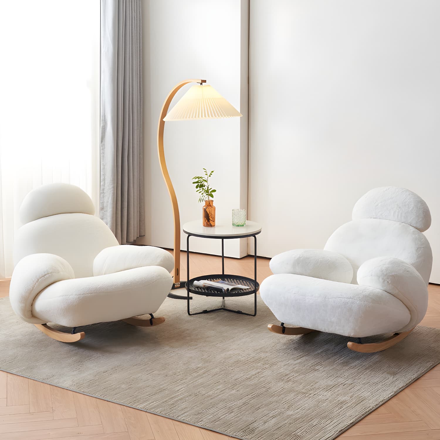 Spindle Living Room Contemporary Reclining Upholstered Rocking Accent Chair thumbnail 12