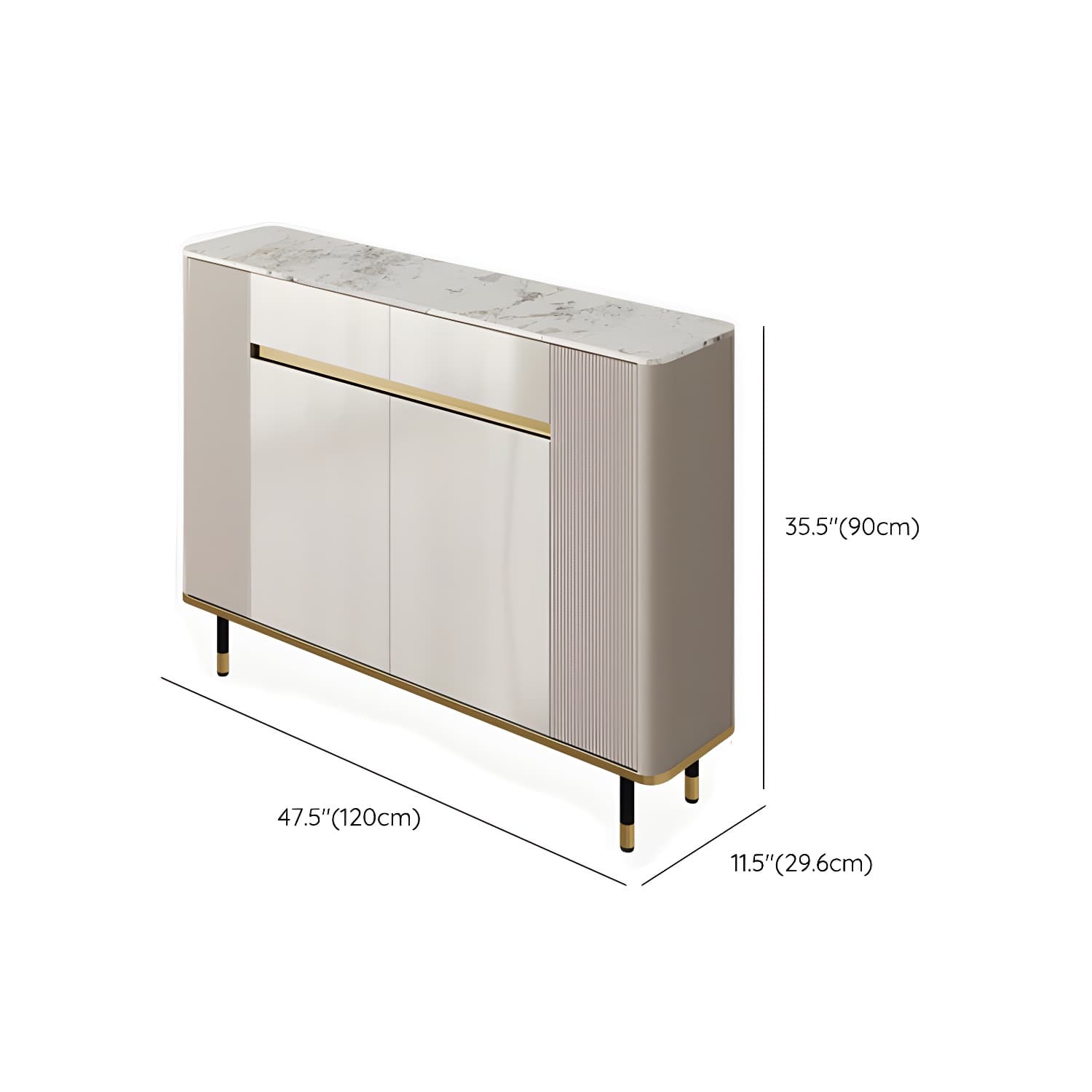 Contemporary Style Engineered Wood Buffet Stand Adjustable Shelving Credenza thumbnail 15