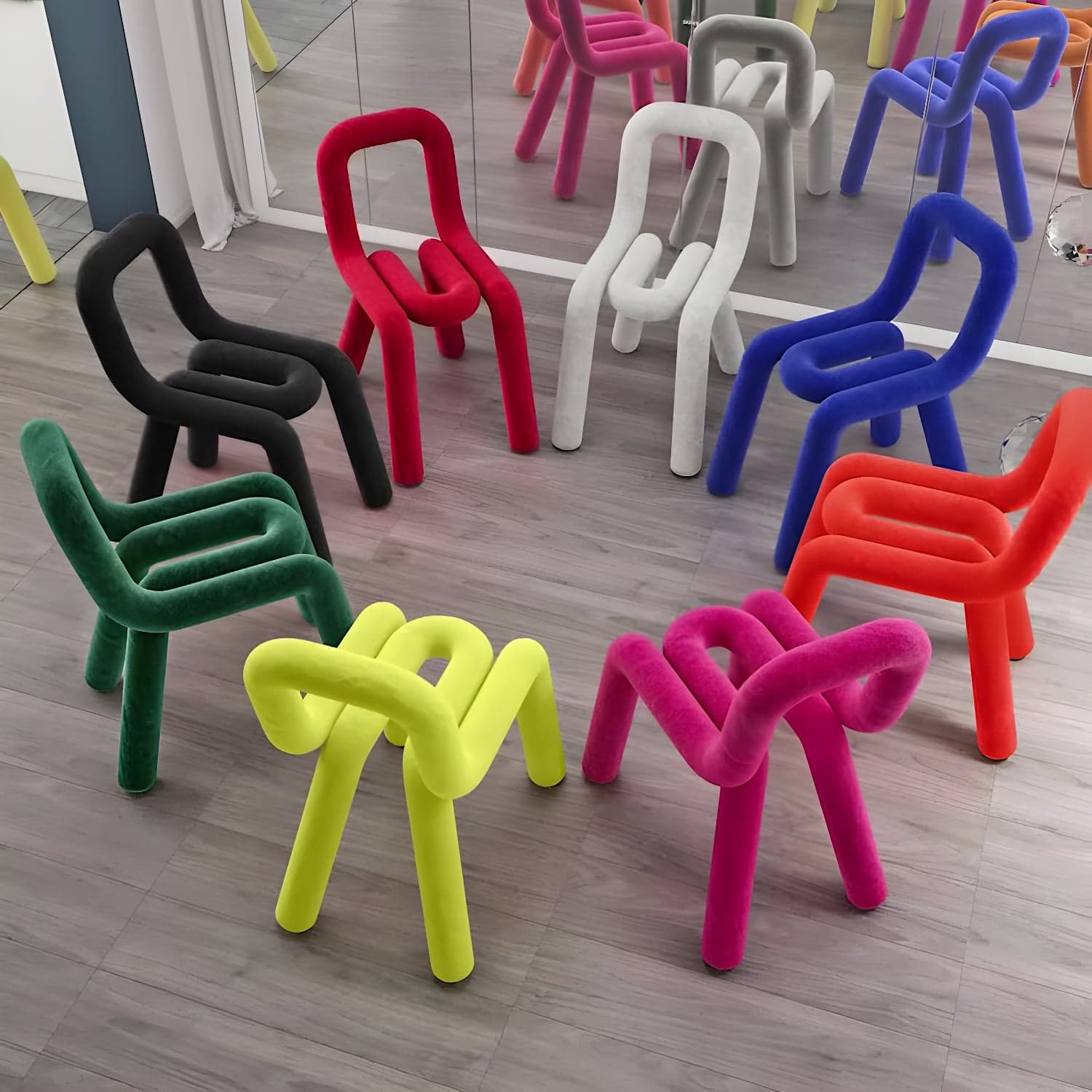 Contemporary Side Chair Velvet Open Back Dining Chair for Indoor thumbnail 14