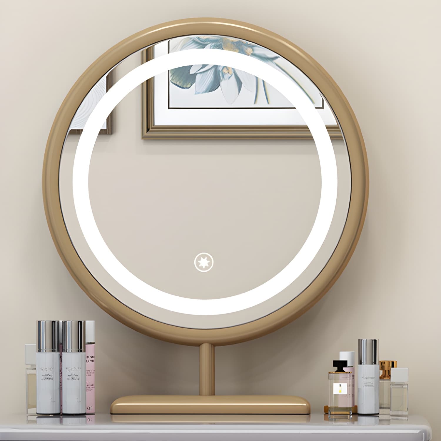 Solid Wood Makeup Vanity Desk Modern Makeup Vanity Desk Table with 4 Drawers thumbnail 9