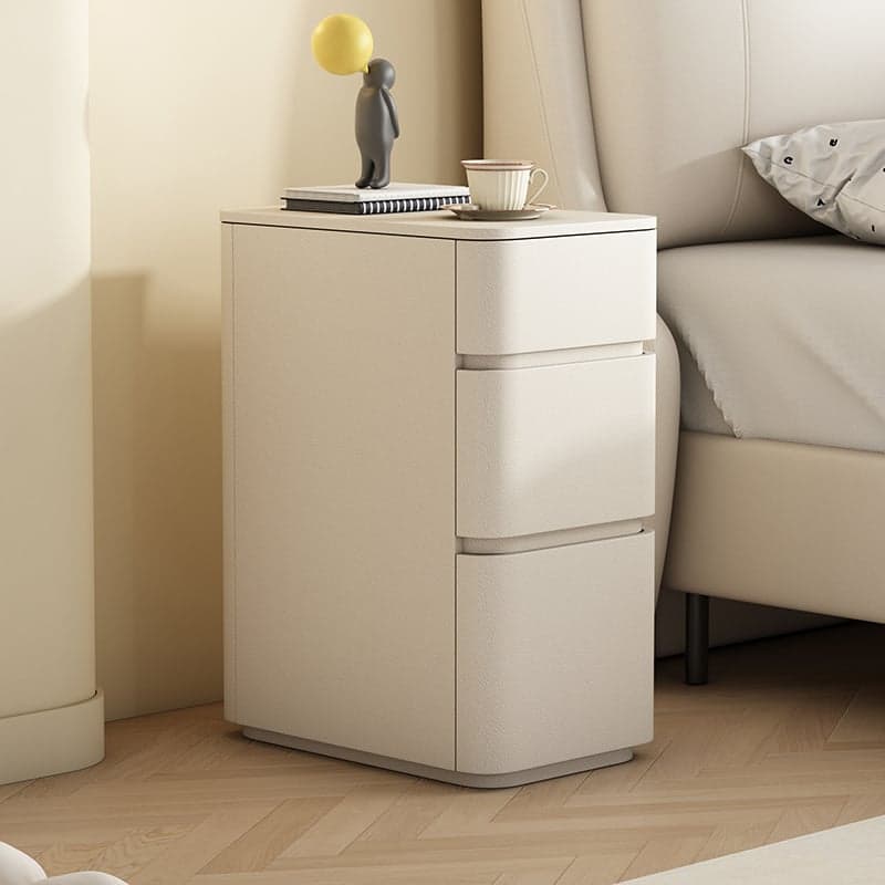 Stylish 3 Tiers Nightstand With Drawer Storage in Artificial Leather thumbnail 1