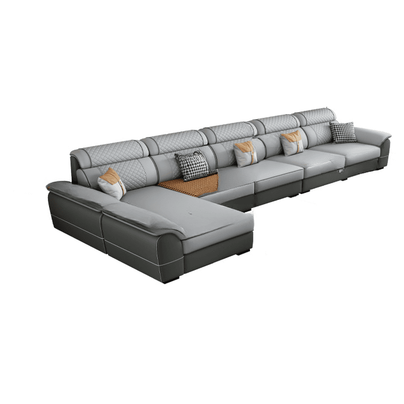 Modern Simple Style Straight/L-Shape Horizontal/Reversible Sofa Couch/Sofa Chaise in Grey with Water-resistant and Pillow Top Arm, 2-piece/3 Pc thumbnail 14