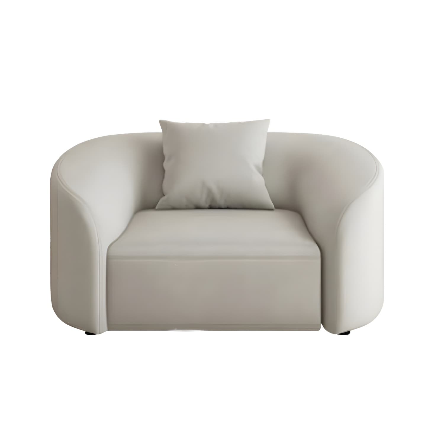 Modern Beige Tech Cloth Stationary Sectional Sofa with Wood Frame and Flared Arms thumbnail 5