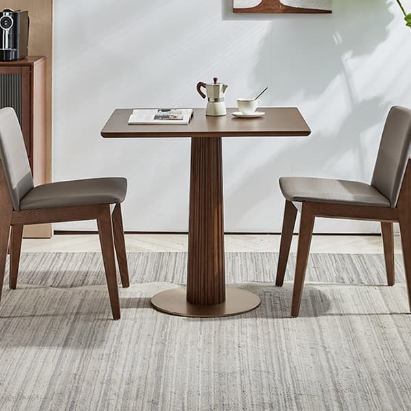 Traditional Brown Wood Dining Table with Wooden Top and Oak Pedestal Base thumbnail 1