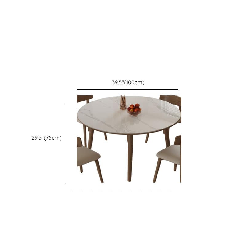 Rounded Slate Stone Dining Table Set with 4 Legs, Padded Chair Back, and White Table Top thumbnail 7