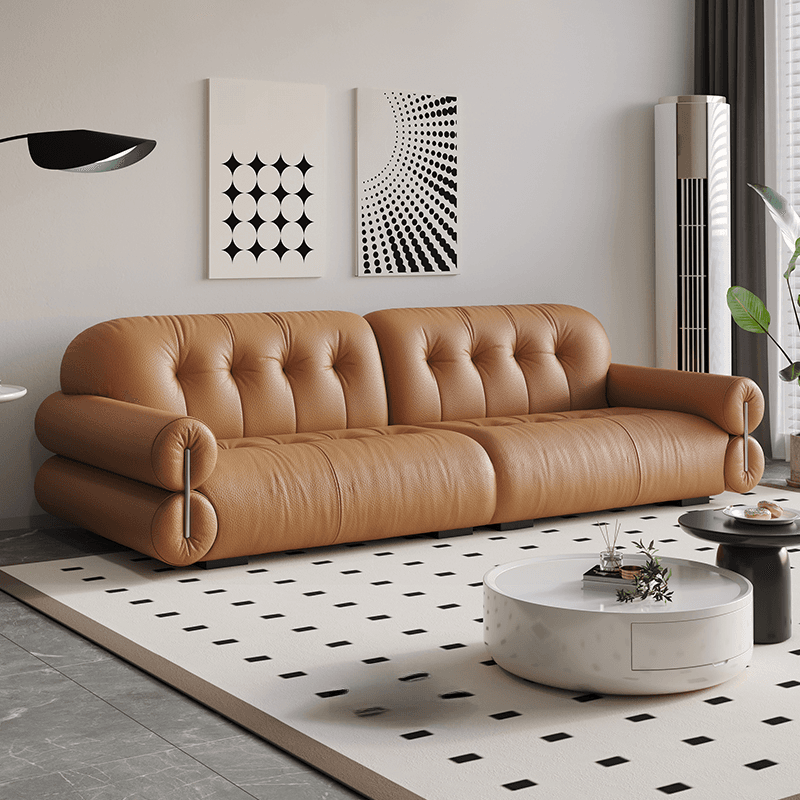 Tear Resistant Standard Sofa with Pu/Flannel Upholstery in White/Sage/Light Brown thumbnail 7