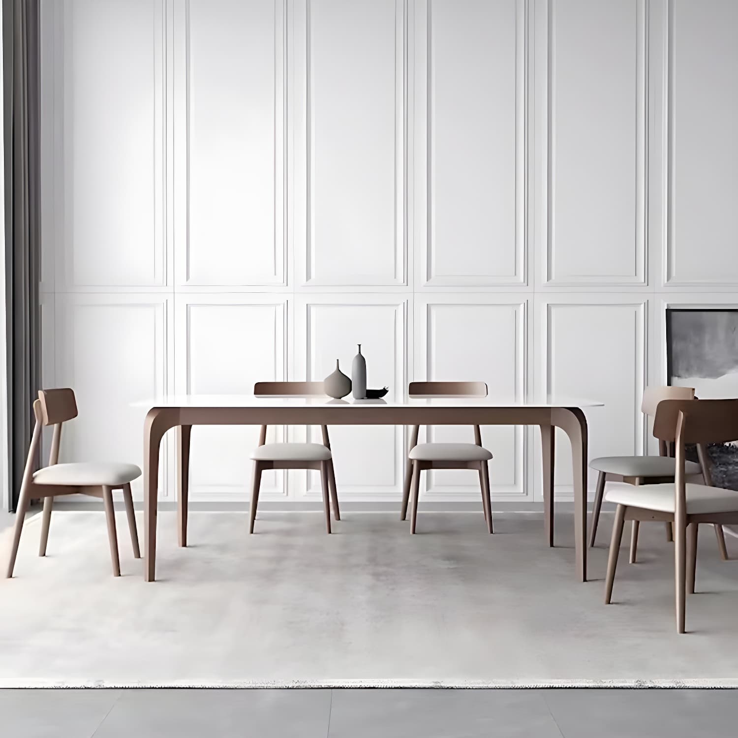 Modern 1/4/5/6/7 Pieces Dining Set Rectangle Stone Dining Table for Kitchen thumbnail 2