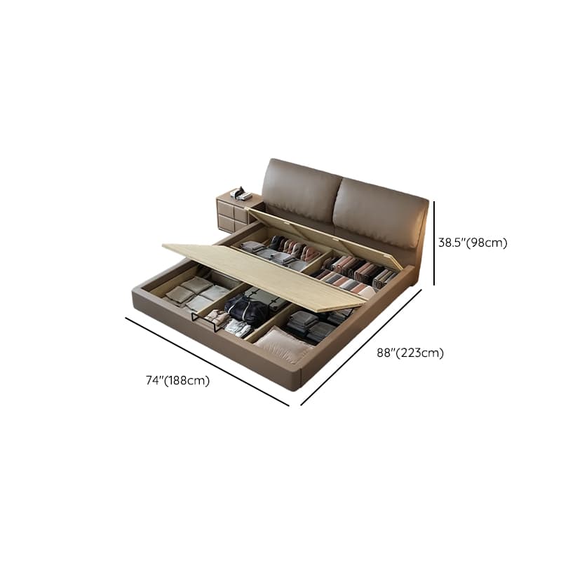 Storage Included Panel Bed with 3 Storage Boxes, Pine Wood Frame, and Sponge Upholstery thumbnail 10