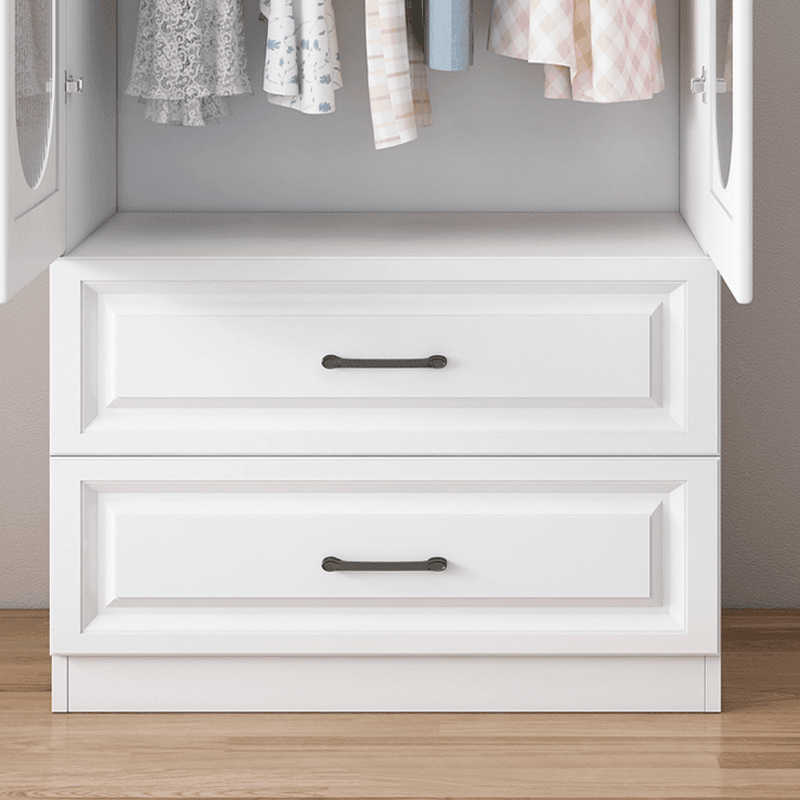 White Modish Timber Wardrobe with Soft Close Door, Interior Shelves, and Hanging Rod thumbnail 4