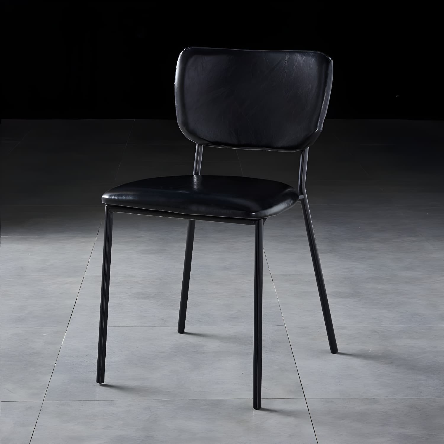 Nordic Style Dining Chairs Armless Open Back Stackable Chairs with Metal Legs thumbnail 2