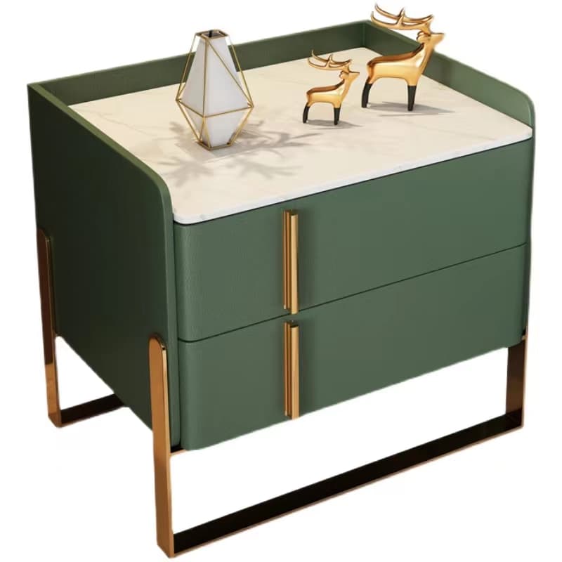 Nightstand With Drawer Organization with Leg, 2 Drawers and Stone Counter Top in a Casual Style thumbnail 12