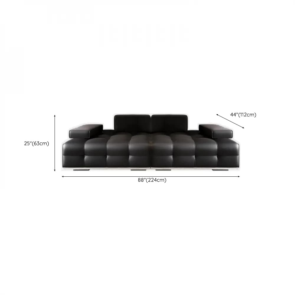 Versatile Black Sofa, Straight/L-Shape, 7-Seater, Horizontal/Right Hand Facing Orientation thumbnail 8