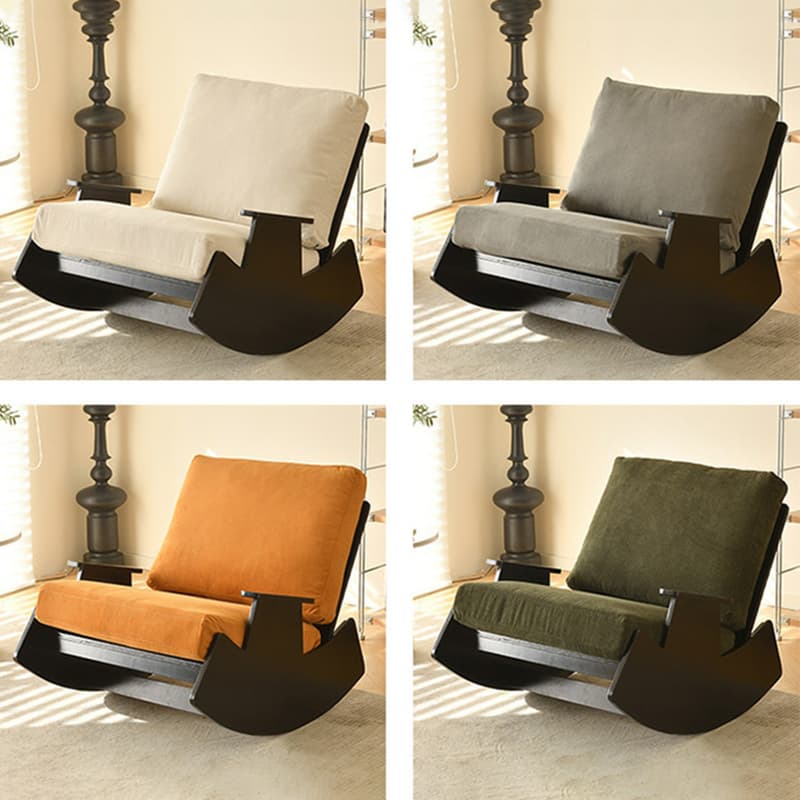 Dove Grey/Amber Color Modish Rocking Seat Upholstered and Scratch-proof Stationary with Spindle Back and Rear thumbnail 8