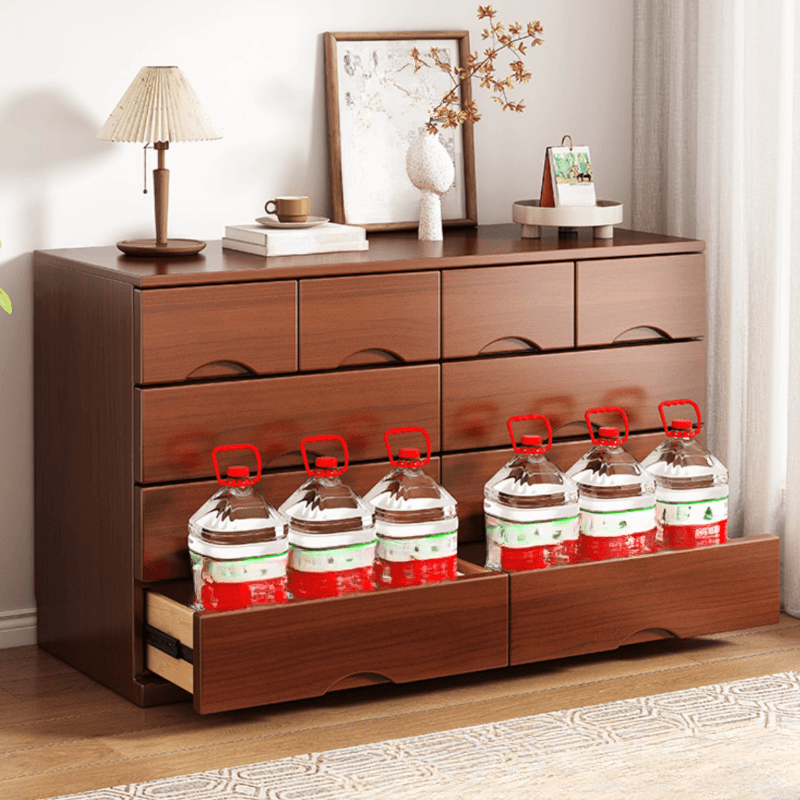 Simple Raw Wood Double Dresser with Multiple Drawer Configurations - Horizontal/Vertical thumbnail 6