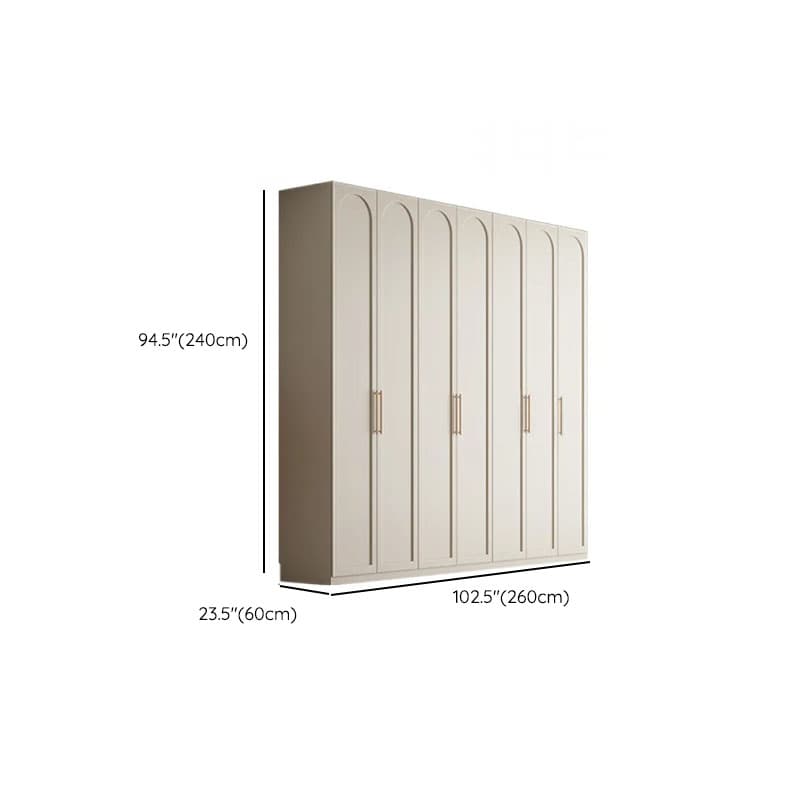 White Casual Manufactured Wood Independent Armoire Cabinet with Compartments, Soft Close Door, and Interior Shelves thumbnail 27