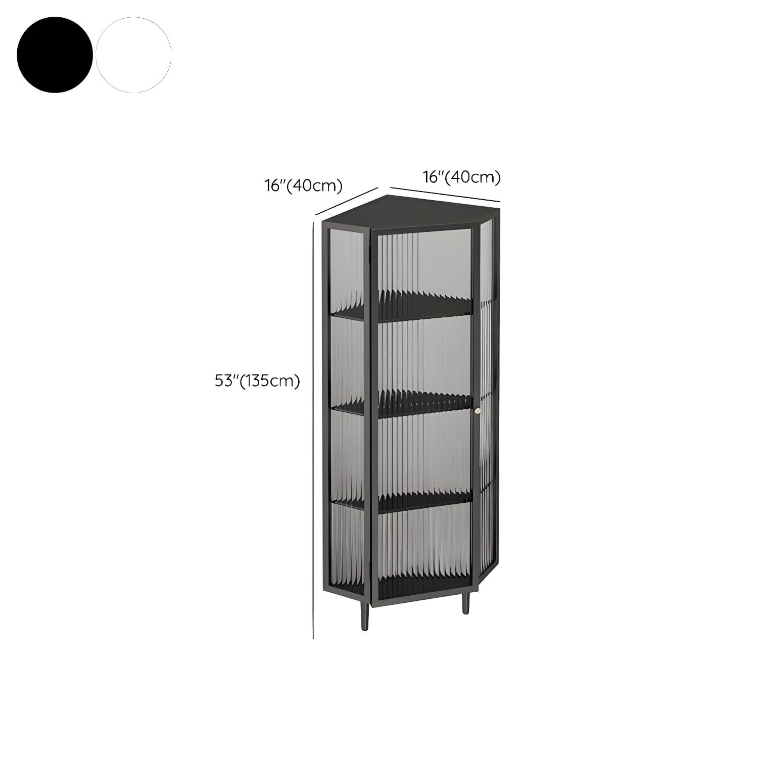 Sophisticated Steel Corner Accent Cabinet with Glass Doors and Cabinets Included thumbnail 14