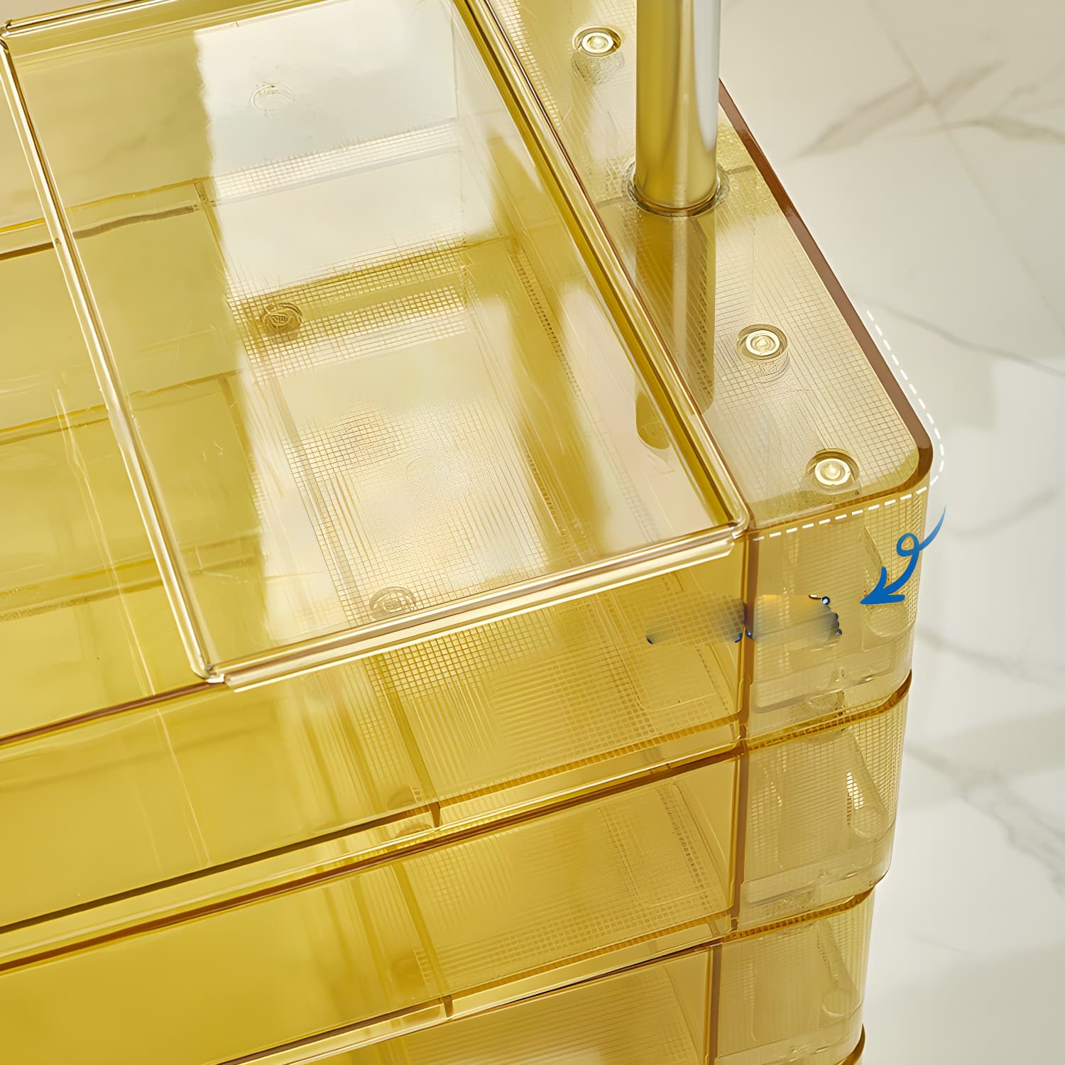 Plastic Five-Drawer Nightstand 28" H Night Table with Casters thumbnail 12