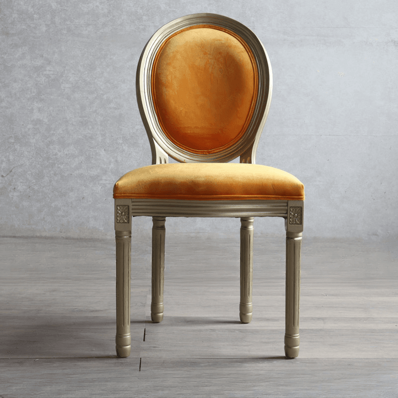 Golden Legged King Louis Back Armless Chair for Dining Room, Outlined Frame with Foot Pads, Steady and Stable thumbnail 12