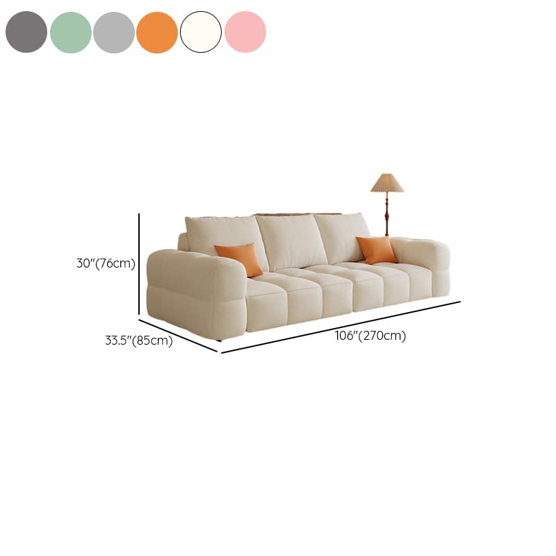 Contemporary Solid Color Tear Resistant Standard Sofa in Light Gray/Ivory/Coffee for 5/4 with 2 Pillows thumbnail 17