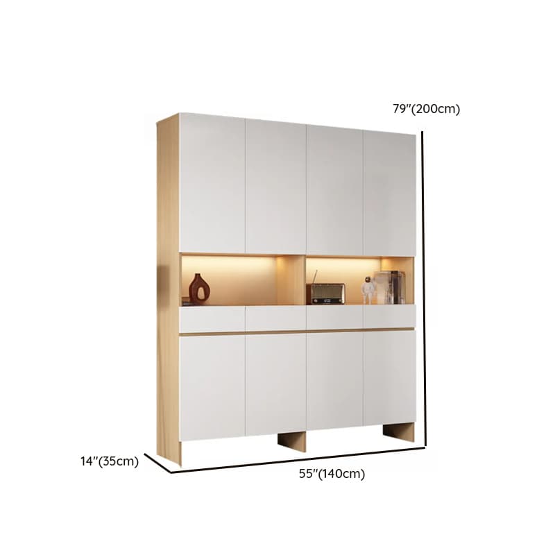 Trendy Rectangle Accent Cabinet with Hutch, Changeable Shelf, Groove Handles, Multi-Color Top, and Soft Close Drawer thumbnail 34