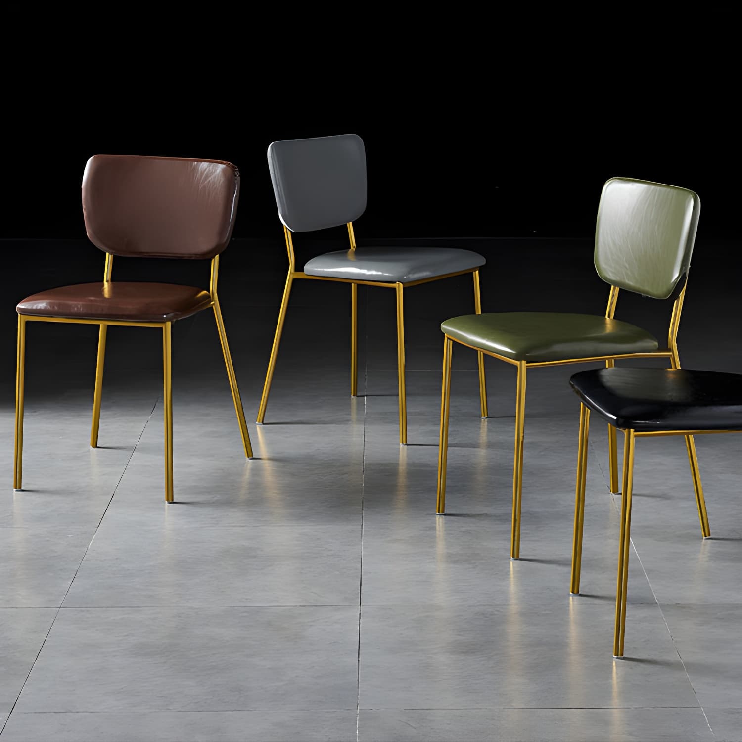 Nordic Style Dining Chairs Armless Open Back Stackable Chairs with Metal Legs thumbnail 13