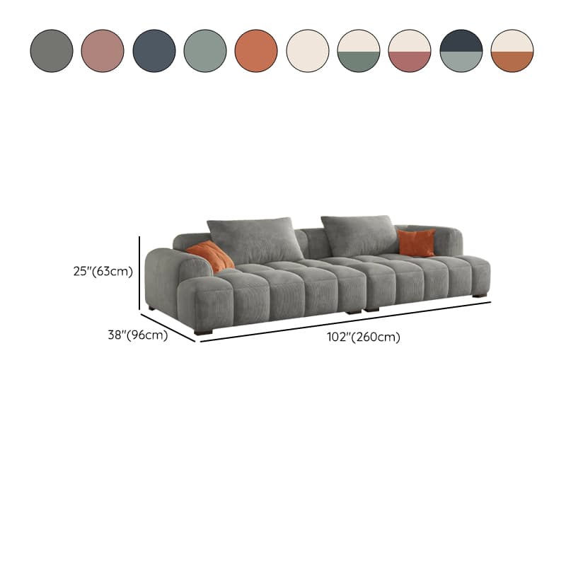 Vibrant Peony/Cerulean/Tangerine Color Sofa Couch with Round Arm and Concealed Support thumbnail 24